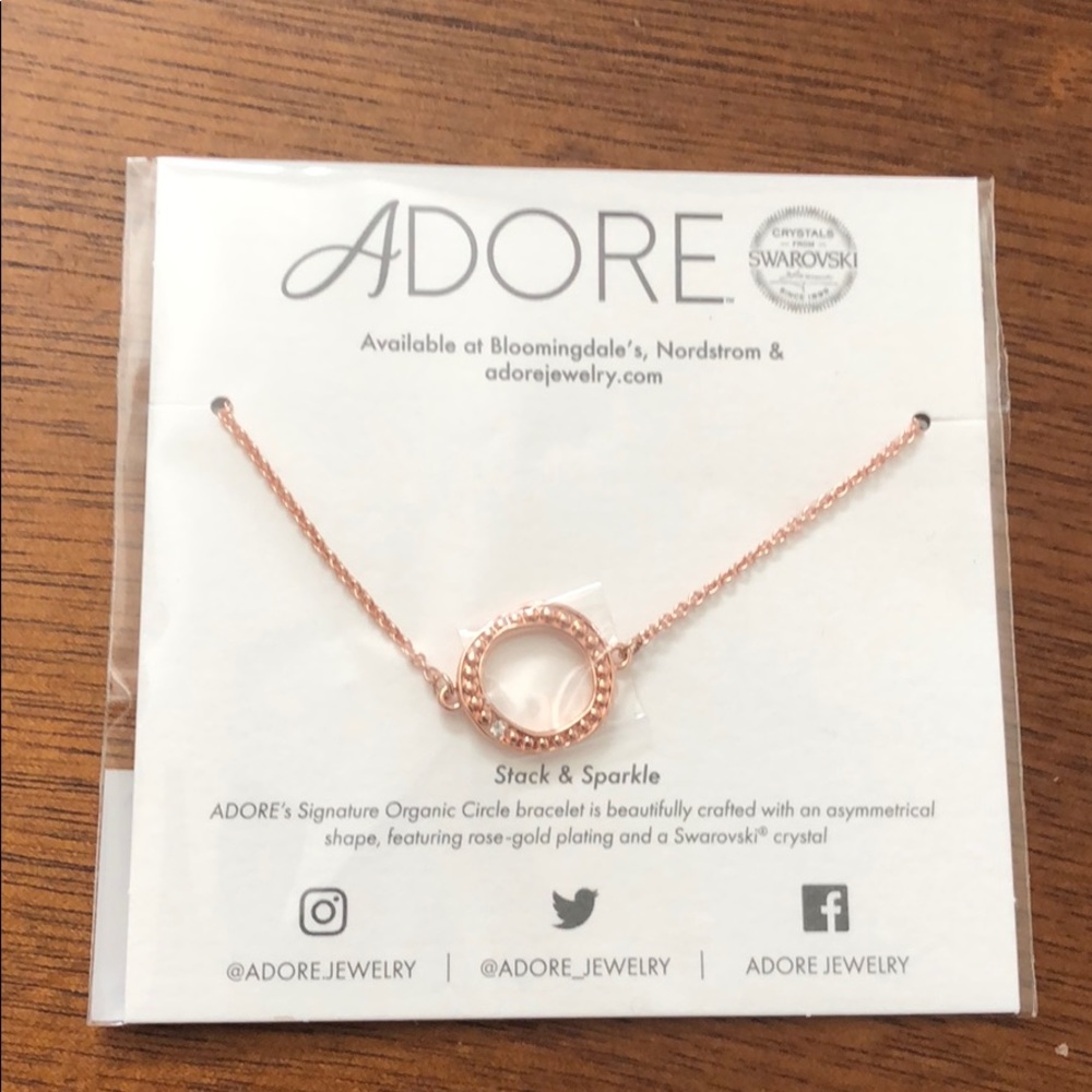 Adore Swarovski Crystal Organic Circle Bracelet